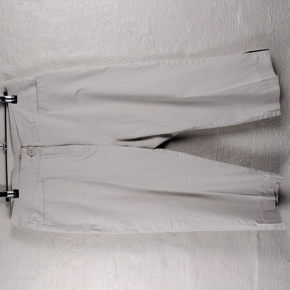 Woolrich Cotton Stone High Rise Zipper Front Straight Leg Casual Capris Pant - Picture 15 of 15